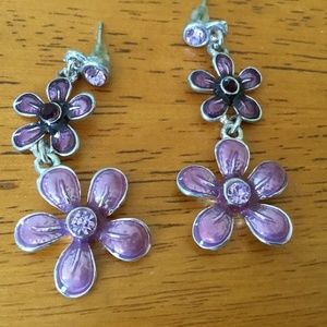 Pretty Purple Floral Earrings